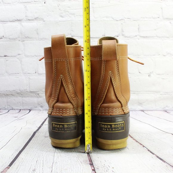 LL Bean Thinsulate Lined 8" Brown Leather Waterproof Duck Boots Size 6 M - Picture 7 of 9